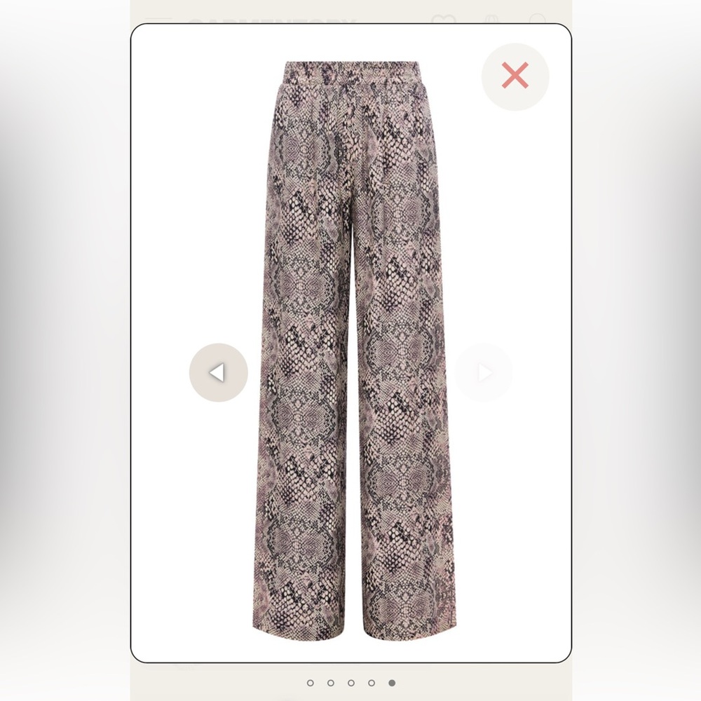 L’agence Lillian Wide Leg Pant - Brown Multi Garden Snake